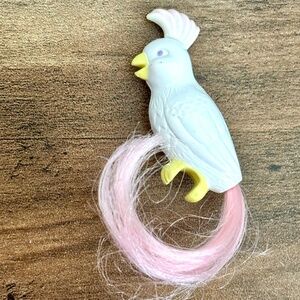 VINTAGE 1990 Mattel Barbie Bird Cage Cockatoo Replacement Cockatiel Bird White